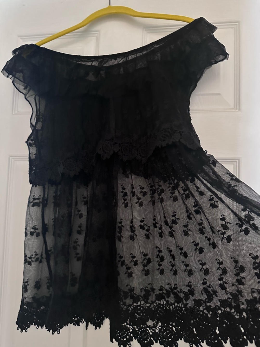 Sheer Black Lace Boho Top